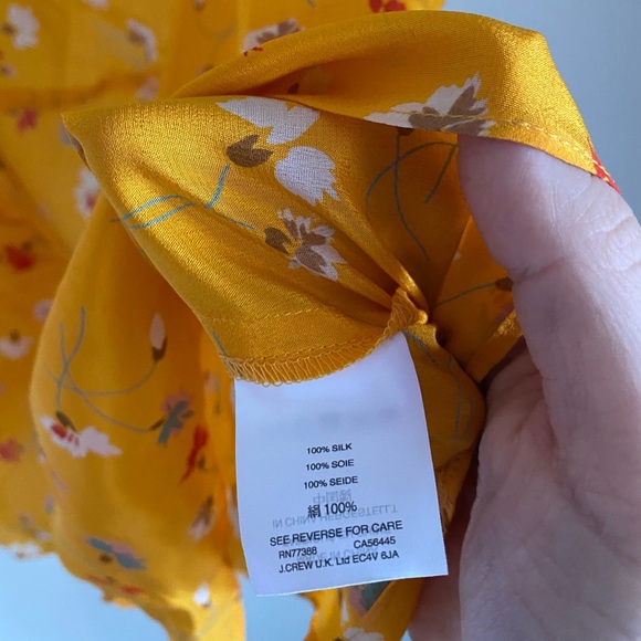 Madewell silk cami wrap top yellow floral print 4 - Picture 7 of 8